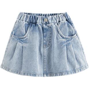 马克珍妮女童甜酷软牛仔半身裙宝宝短裙2026年春夏新款裙子250202