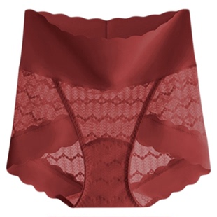 UFEEL女士内裤高腰蕾丝新款微收腹提臀抗菌无痕内裤女生短裤2455