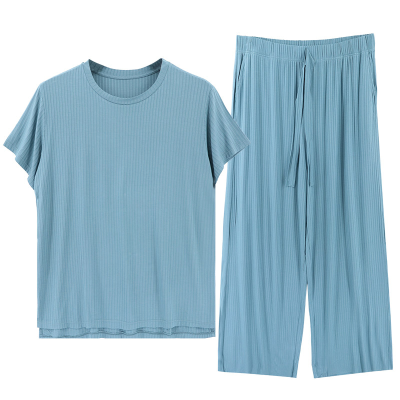 大码纯棉薄套装200斤夏季家居服