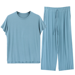 大码纯棉薄套装200斤夏季家居服