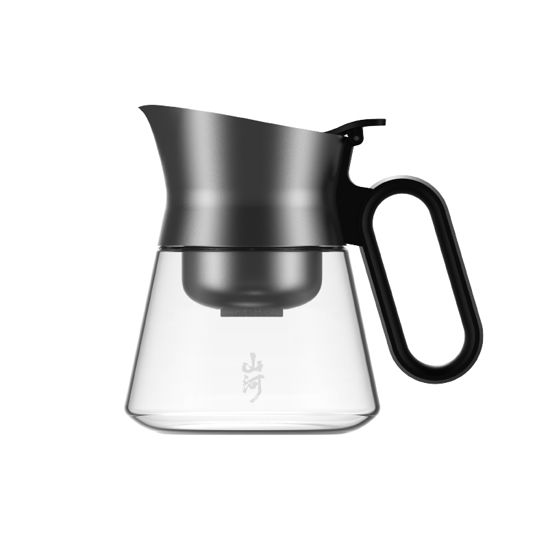 哲品入一山河飘逸壶耐热玻璃大容量家用泡茶壶办公室懒人泡茶杯