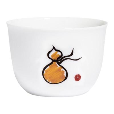 「上下」茶歌小茶杯白瓷罗汉杯