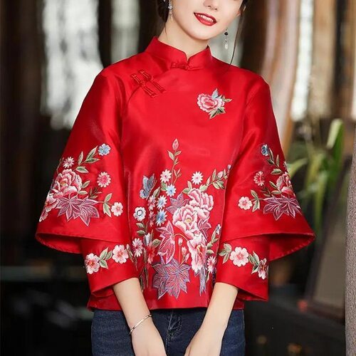 F 36958 Chinese Tang Suit Top 中式唐装上衣 亚马逊跨境欧美外