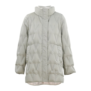 HONRN/红人轻薄无帽白鹅绒羽绒服外套女款中长款冬季HI55YR439