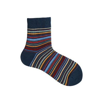 复古军事彩色条纹短袜