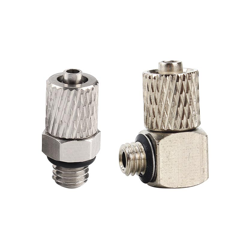气缸迷你微型快拧锁紧金属铜镀镍接头PL3-M3/PC4-M5/6-M6 φ6-M3