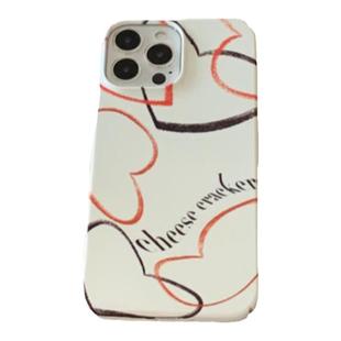 pomp原创手绘爱心全包硬壳手机壳适用12苹果13iphone14promax菲林