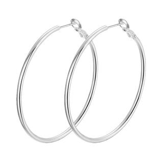 S925银耳圈韩国气质圆形耳钉简约大耳环夸张大气圈圈圆环圆圈耳环