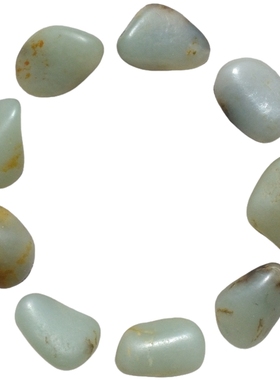 和田玉籽料原石手链青白玉黄皮