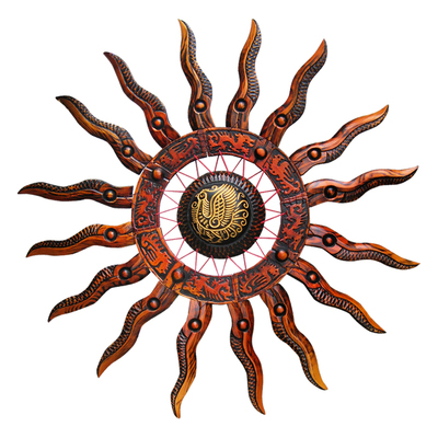 桃木太阳欧式工艺品玄关家居壁饰