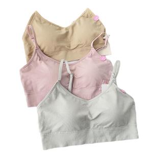 薄款超软透气瑜伽文胸运动无钢圈少女抹胸吊带高中学生背心PAFHL