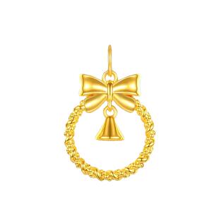 六桂福在逃公主项链蝴蝶结祥云铃铛S925纯银套链新年情人节礼物