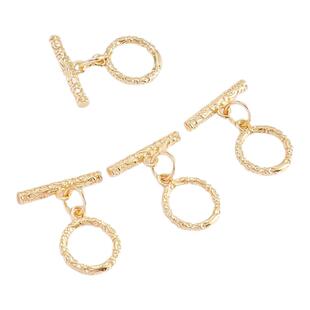 14K保色镀金打结8字压纹OT项链手链珍珠IQ扣链接项链diy饰品配件