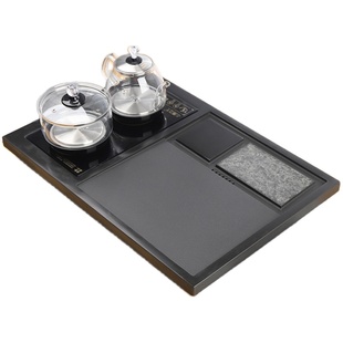 天然整块乌金石茶盘全自动一体茶具套装家用功夫电热炉简约大茶台