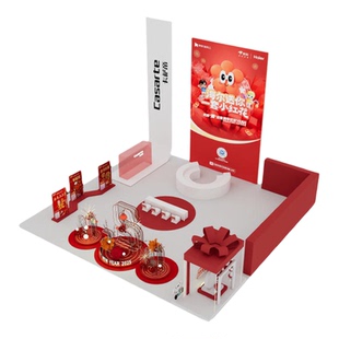 3d效果图制作商业美陈打卡dp点橱窗活动集市展厅展位舞美灯光设计