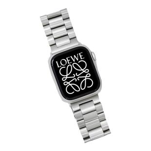 适用applewatchS10钢表带苹果手表S11轻薄链式金属表带三珠不锈钢iwatch9商务8表带5/6/7代40/41/44/45mm男女