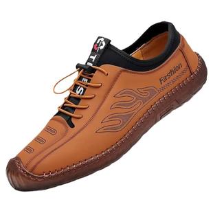 2024男鞋软底软面休闲鞋防滑耐磨中老年皮鞋手工上线一脚蹬懒人鞋