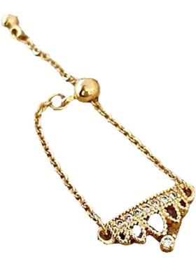 PRINGXY女小众皇冠链条戒指