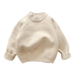 韩版婴幼儿新款冬装针织打底衫男童百搭毛衣洋气女宝宝秋冬季衣服