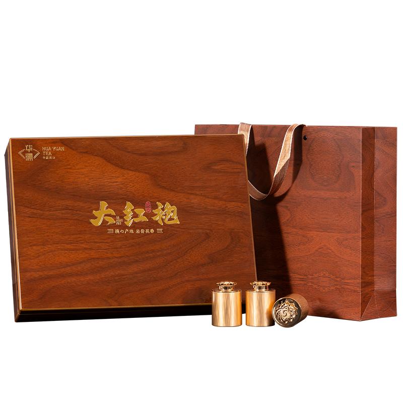华源 特级武夷山大红袍茶叶 乌龙茶岩茶送礼送长辈木纹礼盒装