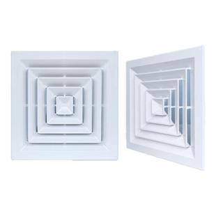 特白色ABS加厚方形散流器出风口中央空调四面散 出风百叶防结露