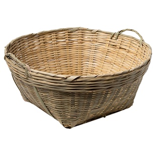 大号竹箩筐竹篮子挑担演出道具扁担筐采茶粮食喜事水果竹编制品