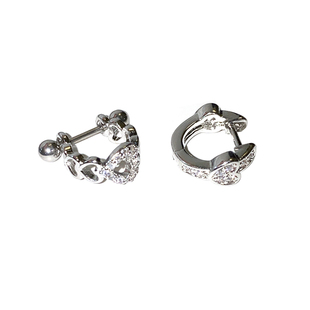 二十二丁目 超闪耳钉甜酷复古设计感心形流苏水钻耳骨钉过年耳饰