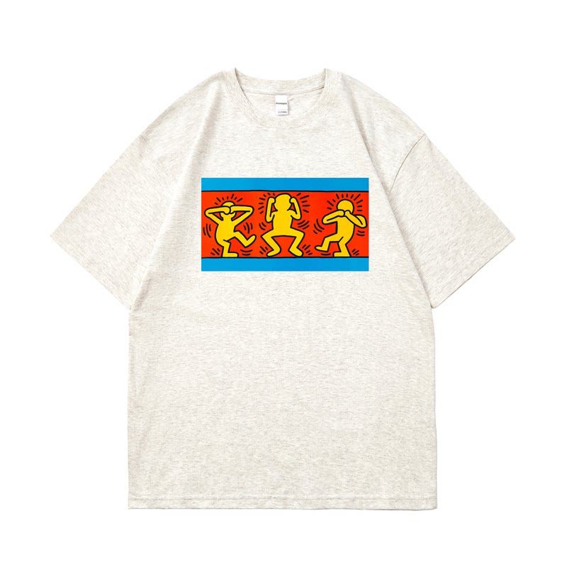 凯斯哈林KeithHaring三不猴T恤