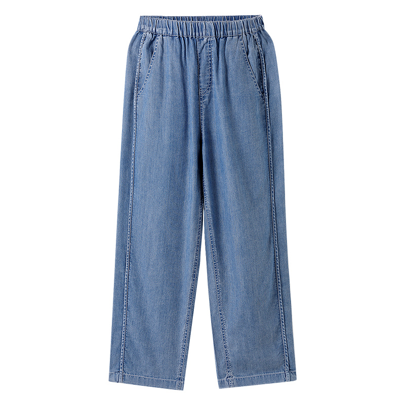 安奈儿童装男女童牛仔单裤2025夏新款轻薄透气凉感防晒防蚊长裤