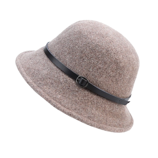 MARJAKURKI玛丽亚古琦羊毛毡帽子女款秋冬时尚百搭渔夫帽毛呢礼帽