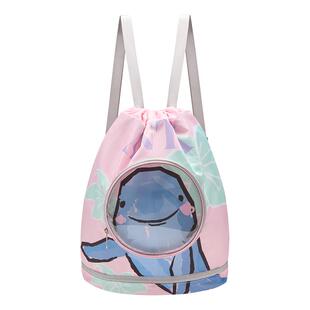 安踏儿童游泳收纳包干湿分离双肩包背包超轻防水大容量游泳装备潮