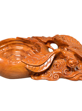 烟灰缸红木雕刻工艺品