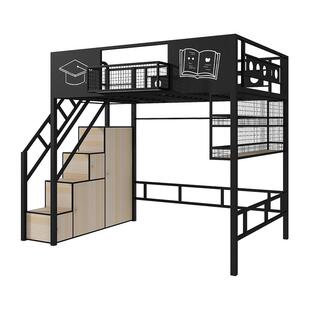 2025新款环保铁艺高架床复式阁楼床小户型现代简约时尚儿童铁床