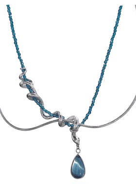 SU浮空岛「逐海之息」灵蛇原创小众高级感choker项链蓝色锁骨链