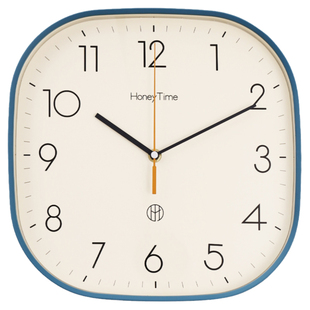 方形挂钟家用客厅创意挂墙钟表简约绿色大气2025新款挂表石英时钟