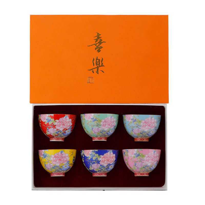 鸟语花香品茗杯珐琅彩主人杯单杯个人杯家用陶瓷功夫茶杯茶盏送礼