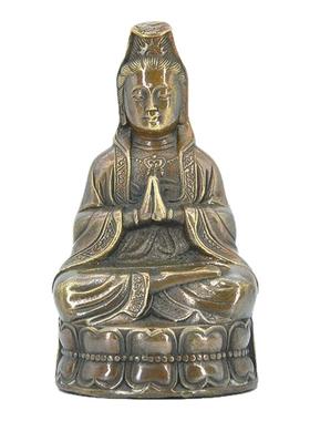 纯铜合手观音客厅家居摆件