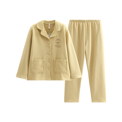 芬腾秋冬季空气棉夹层女士睡衣