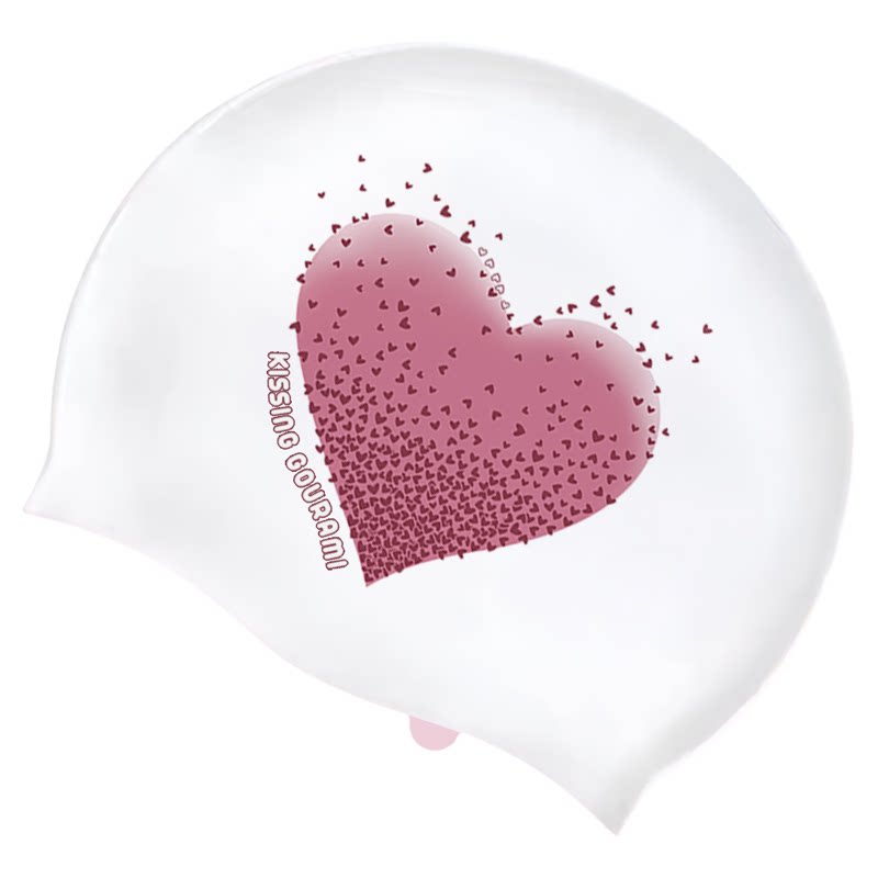 KISSINGGOURAMI新款粉色爱心泳帽
