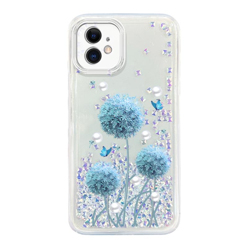 适用苹果13手机壳OPPO Reno9透明vivo x90镜头全包荣耀80防摔华为P60软胶保护套紫玫瑰IQ00Z7流沙新品