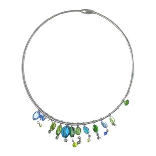 花筏NOTJUSTHIM《罗勒叶》水晶项链原创设计时髦彩色通勤小众中性