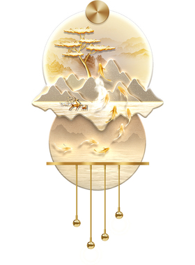 QICHO玄关新中式是吊灯装饰画