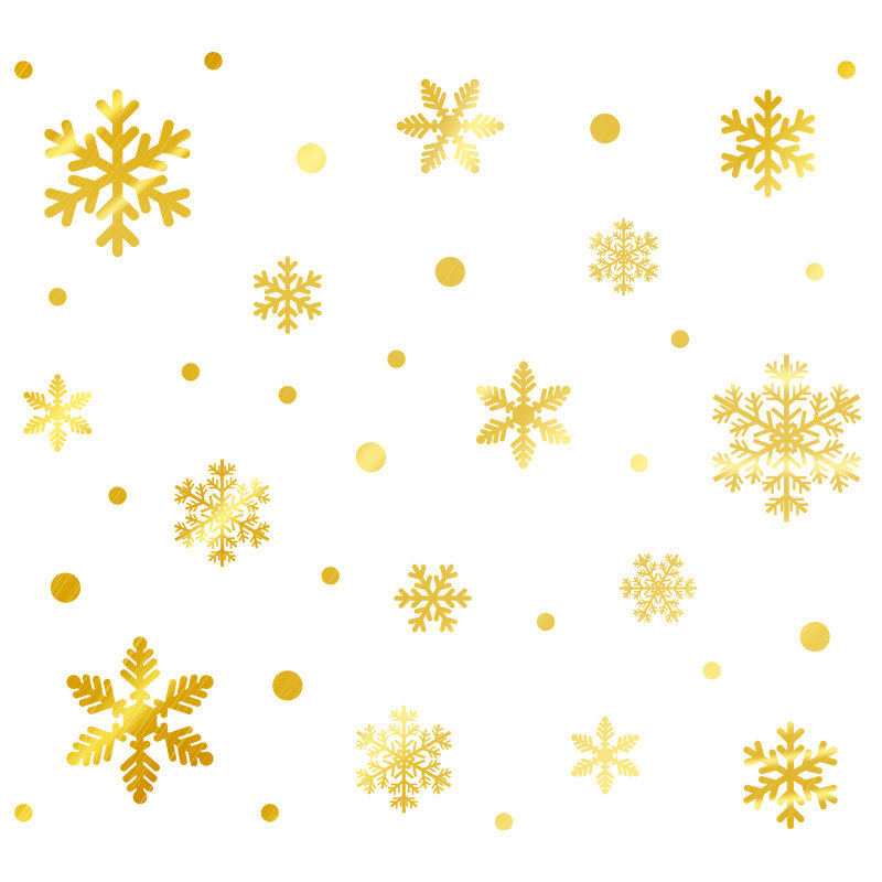圣诞雪花静电场景布置新年贴画