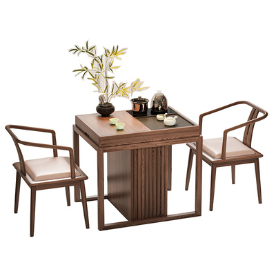 实木现代简约阳台茶桌椅组合