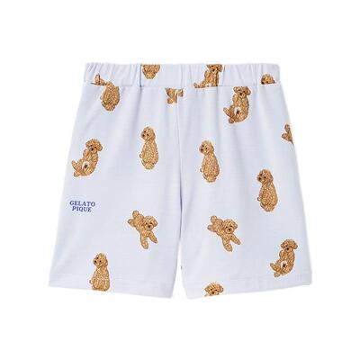 gelato pique26春夏新品儿童睡裤翻肚皮小狗满印短裤PKCP261417