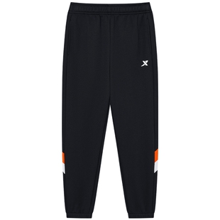 特步童装男童拼接长裤儿童运动裤2026秋冬新款中大童冬装加绒裤子