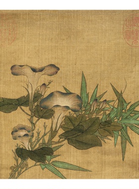 五代黄居寀白莲图古代花鸟画