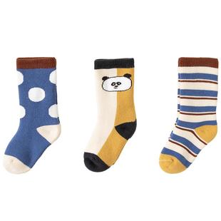 威尔贝鲁儿童袜子春秋款宝宝卡通中筒袜婴儿棉袜男童女童长袜冬季
