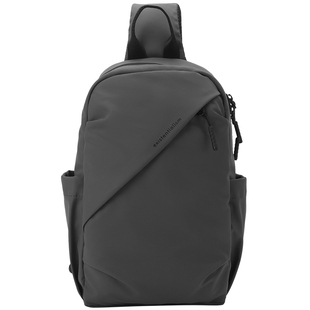 热风2025年春季新款男士商务斜拉胸包光面时尚大容量户外运动腰包