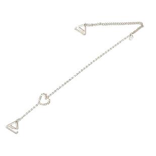 防滑细肩带内衣可外露爱心闪钻肩链女小众高级可拆卸链条胸链配饰